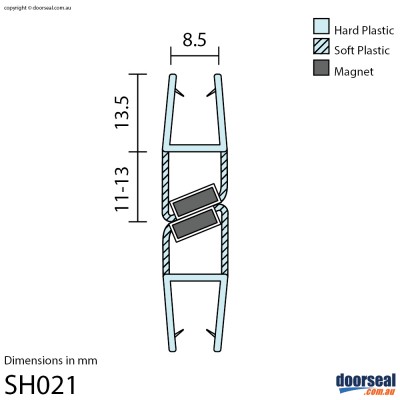SH021 Magnetic Shower Screen Seal (8mm glass)